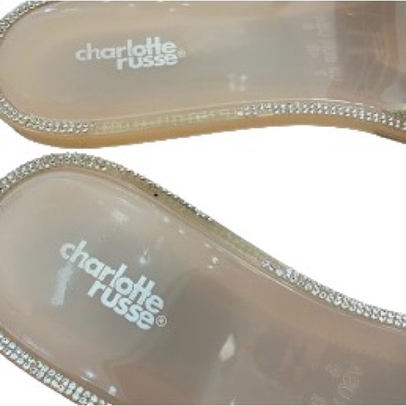Mirrored Rhinestone Jelly Slide Flat Sandals Charlotte Russe - Picture 7 of 10